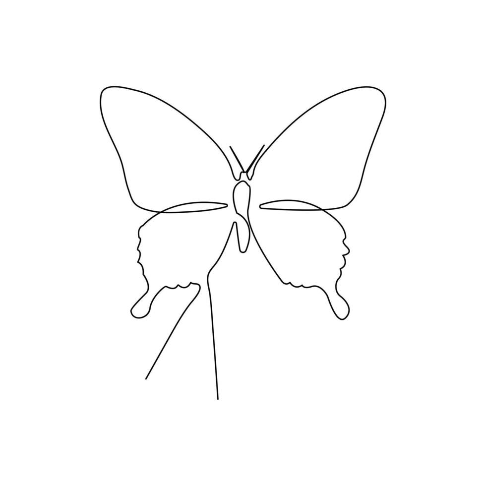 Butterfly Continuous outline art design vector