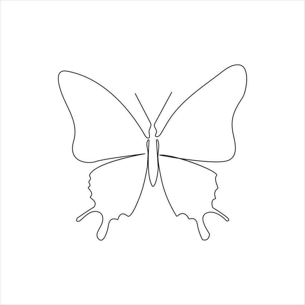 Hand with butterfly on finger Continuous single line art design vector