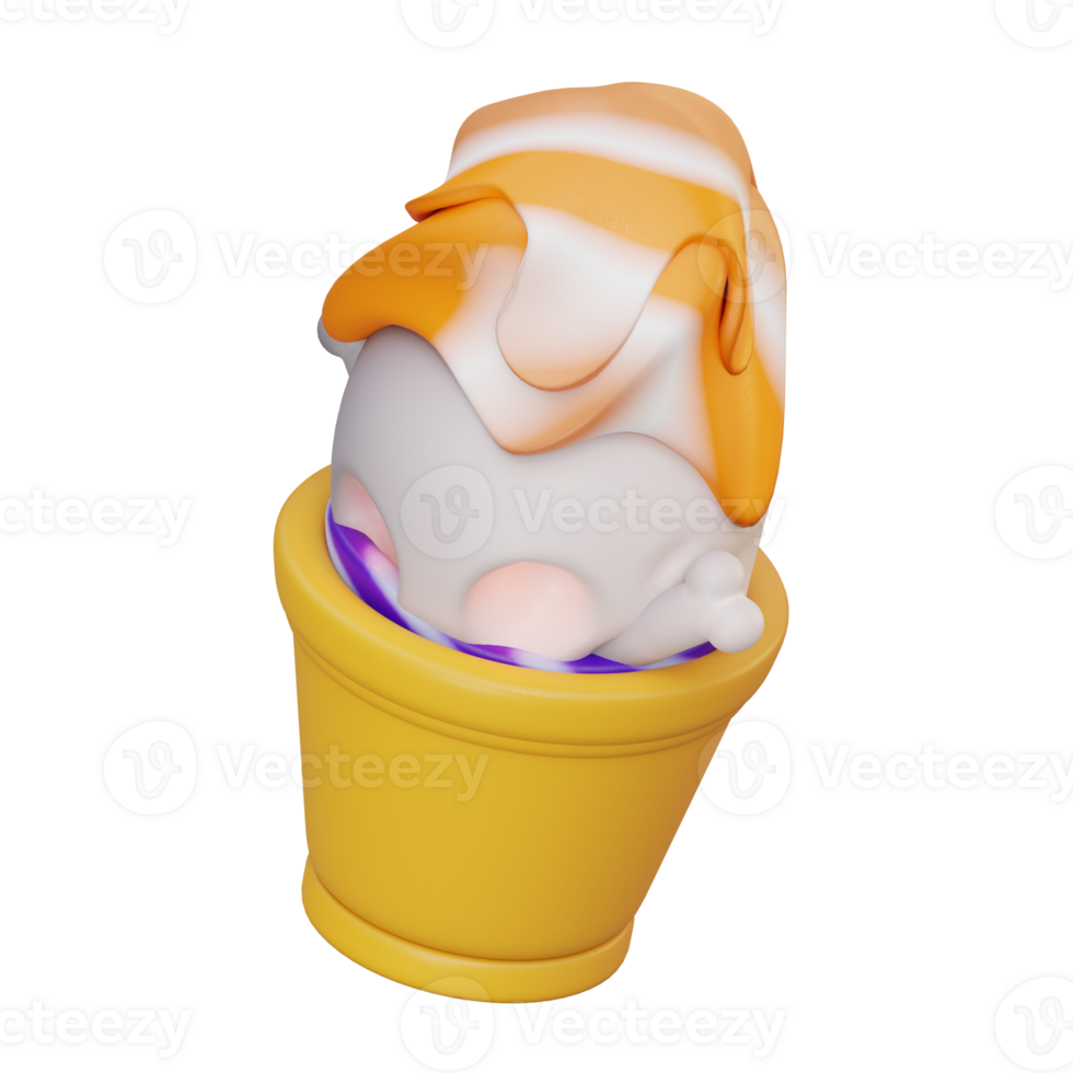 3D Halloween Skull Ice Cream png