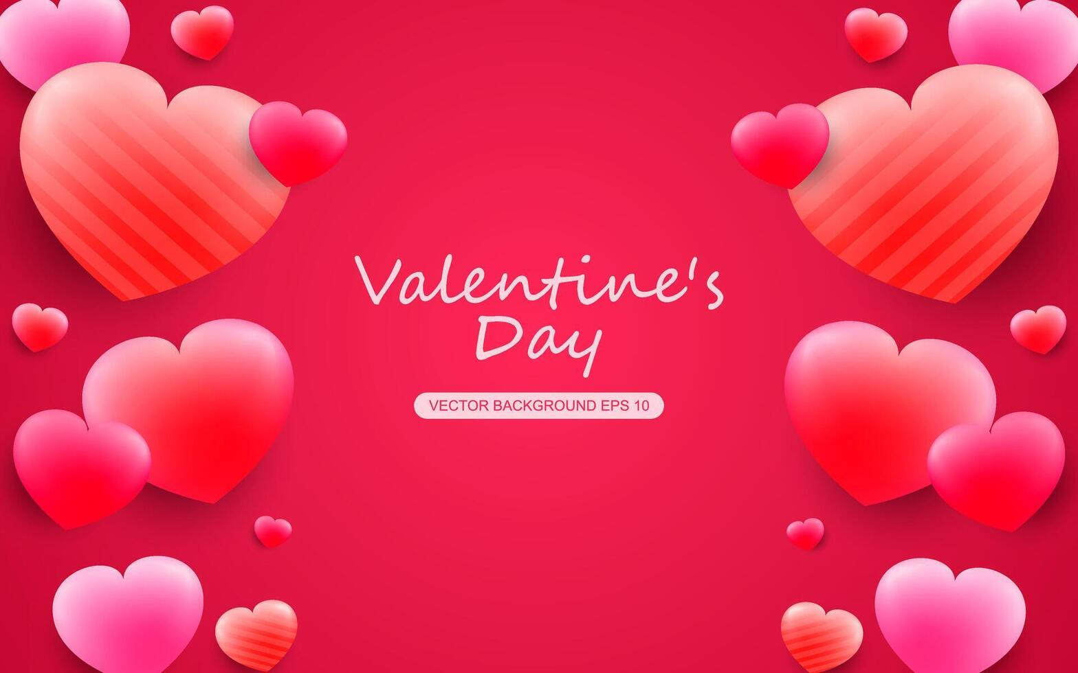 romantic valentines day heart banner background with love hearts vector