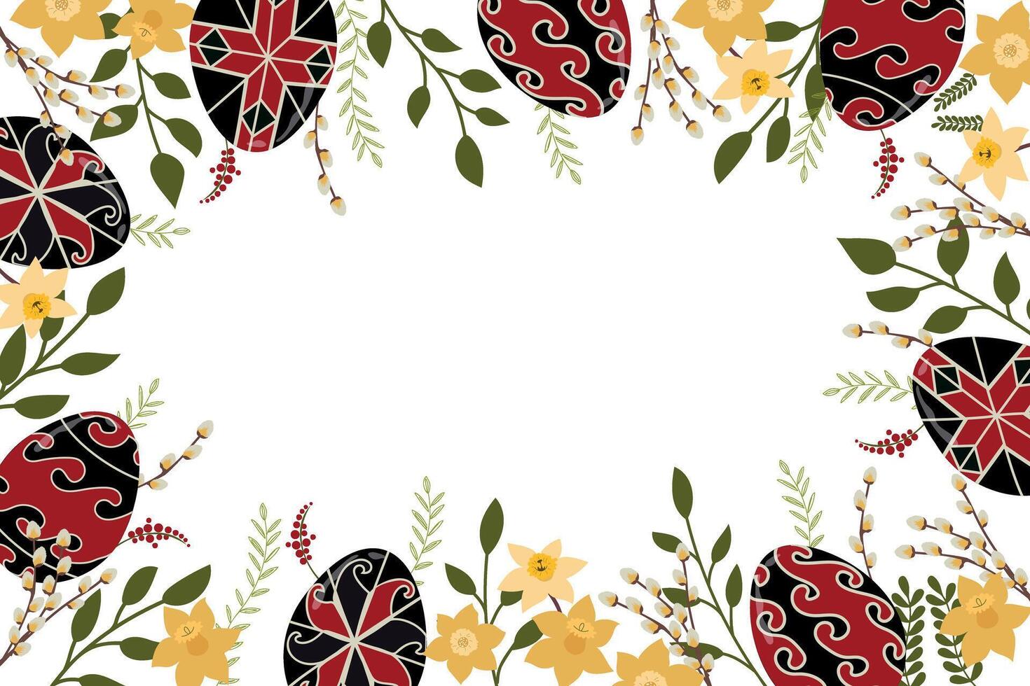 Easter egg frame vector