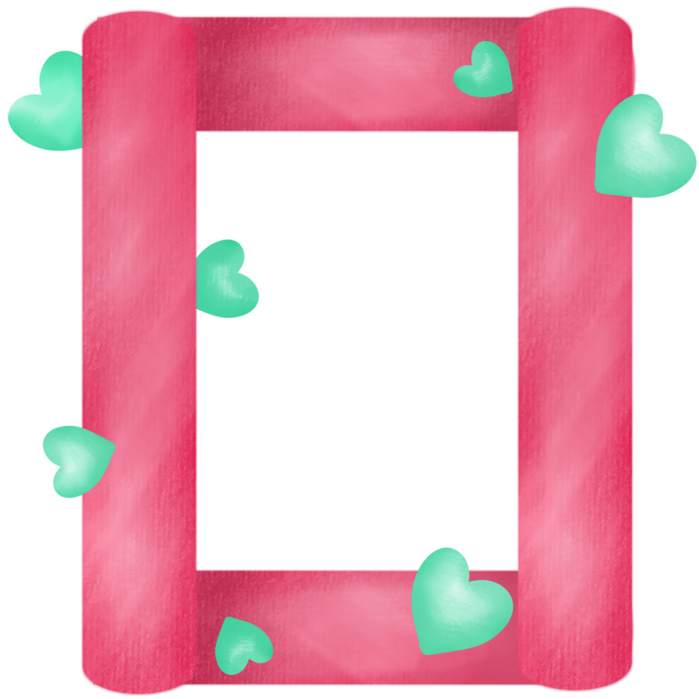 Letter O decorated with minimalist red and green hearts png