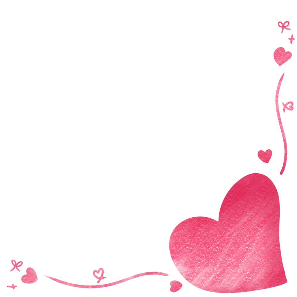 pink heart themed frame corner for Valentine's Day or love themed Designs png