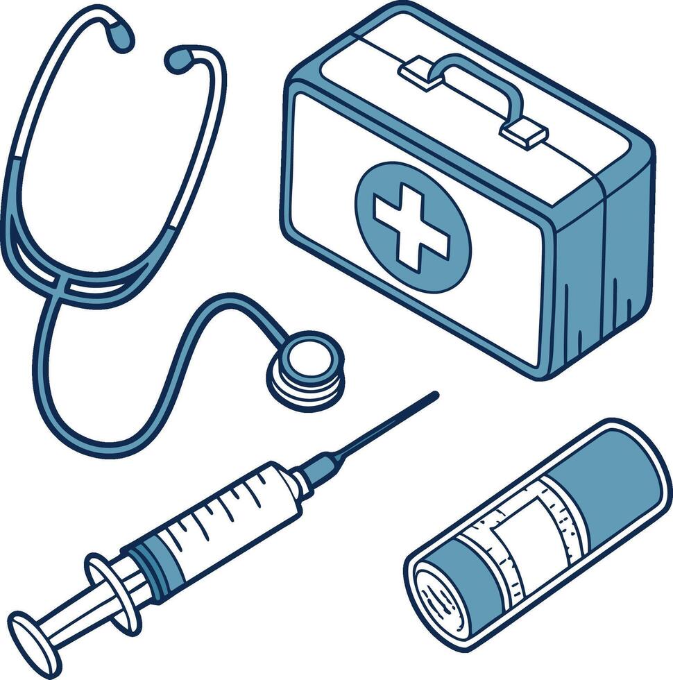 Medical collection set vector