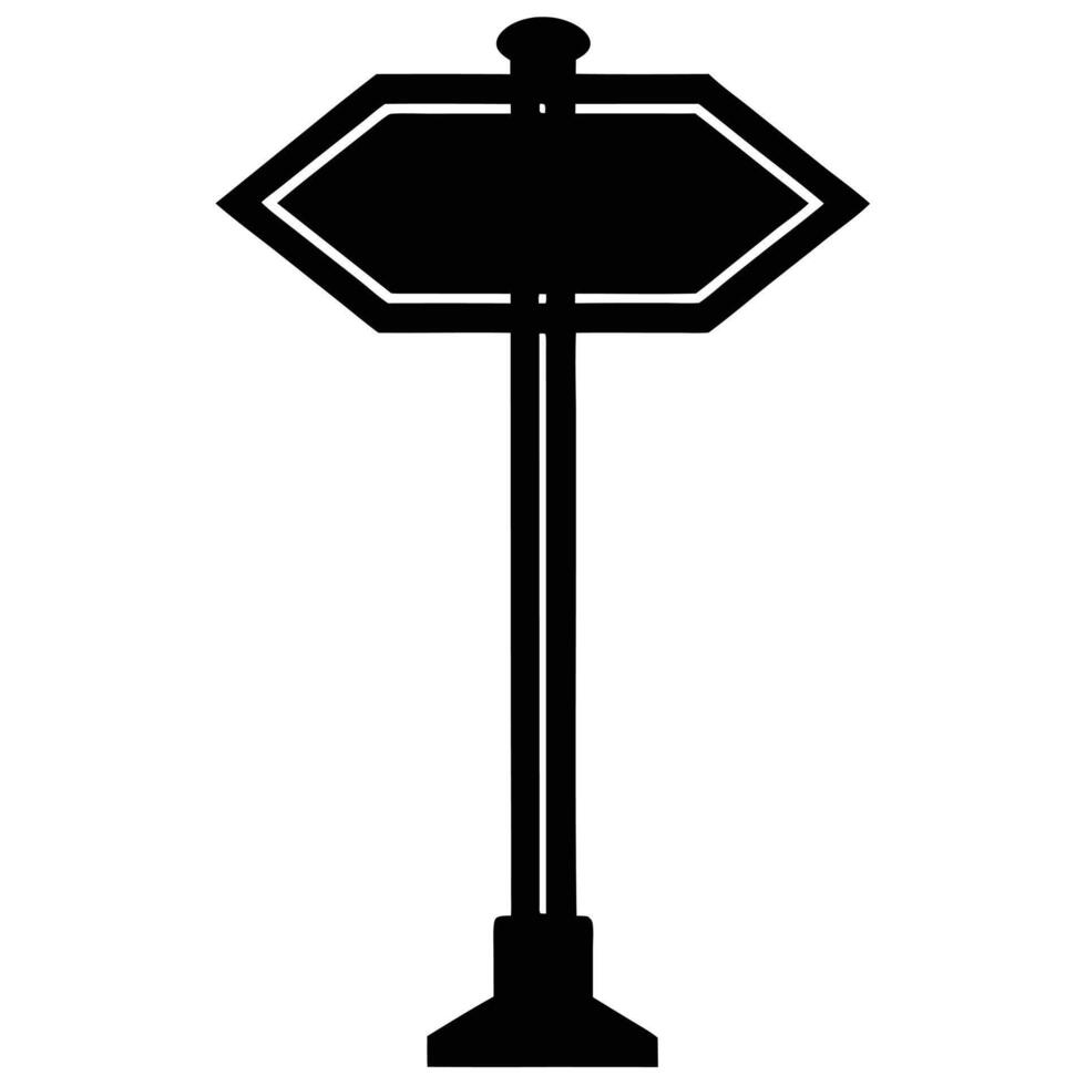 Street Sign Silhouette Isolated on White Background vector