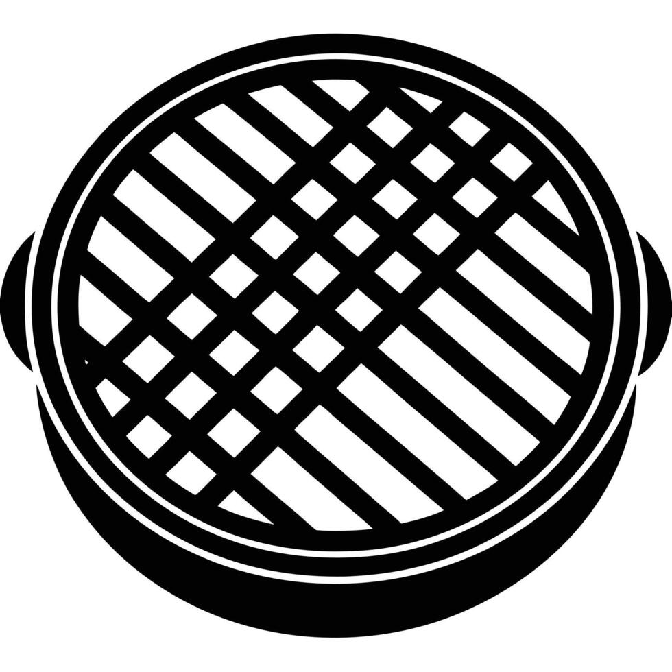 Sewer Grate Silhouette Isolated on White Background vector