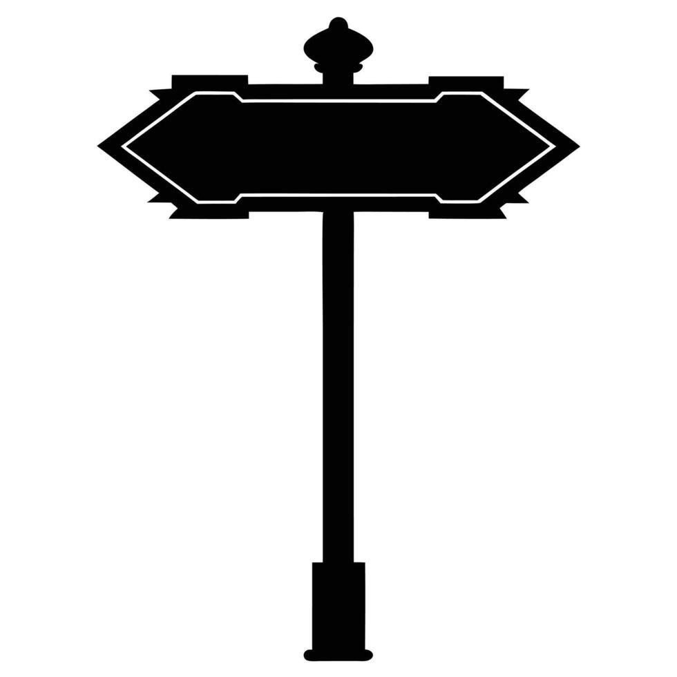 Silhouette of Street Sign Isolated on White Background vector