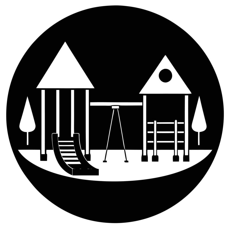 Playground Equipment Silhouette Illustration vector