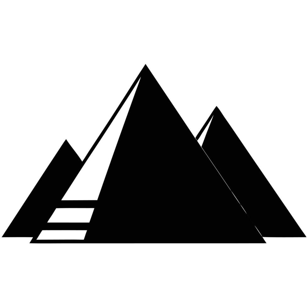 Pyramids of Giza Silhouette on White Background Depicting Ancient Egyptian Culture vector