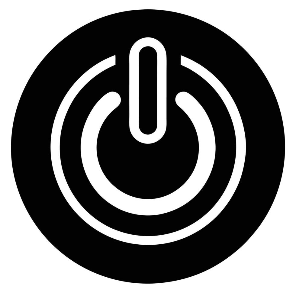 Power Button Silhouette on White Background vector