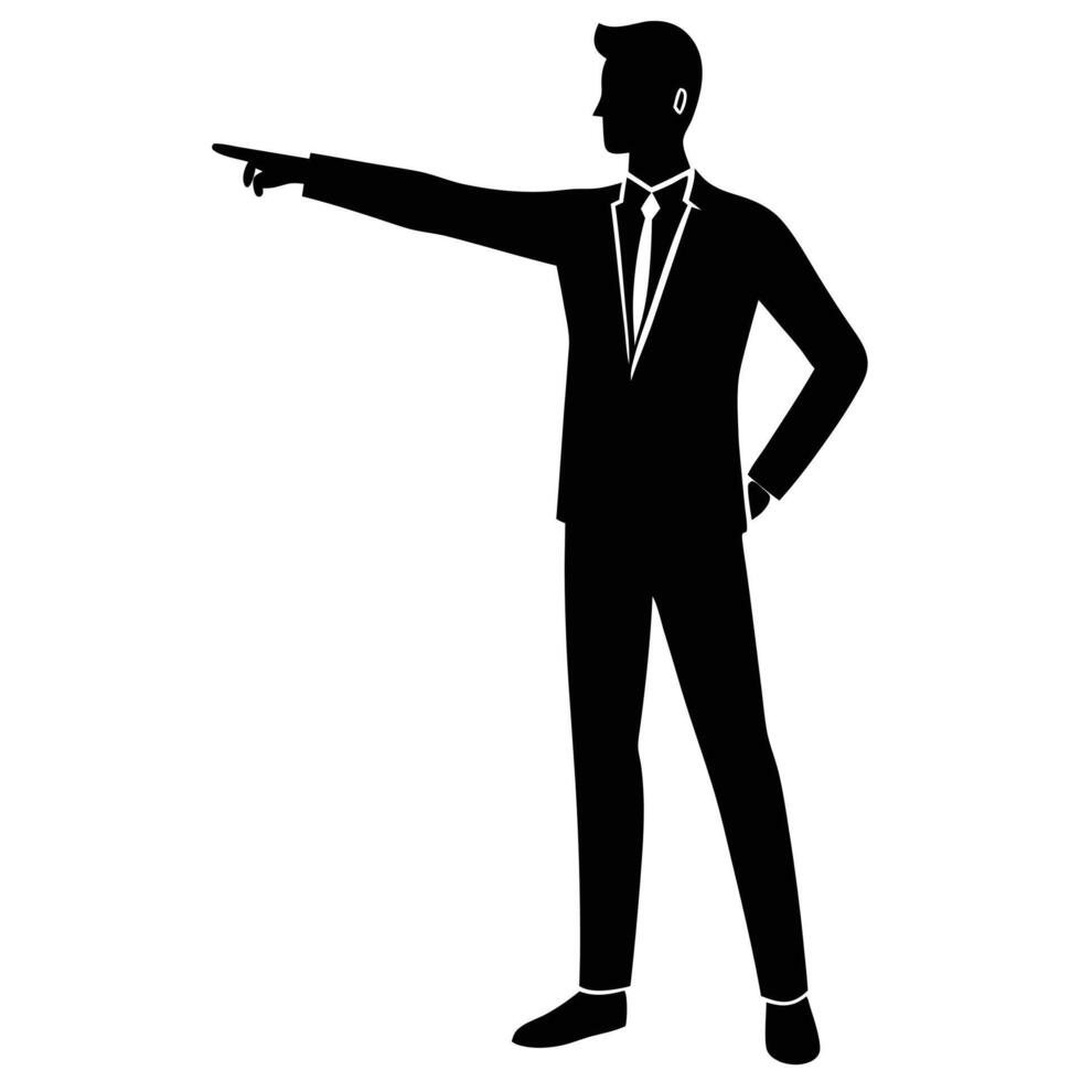 Pointing Gesture Silhouette Illustration vector