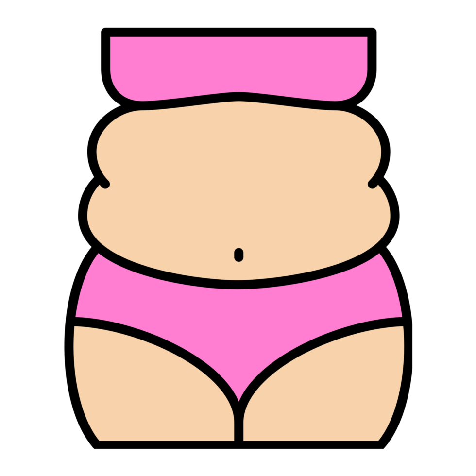 A woman's stomach with a pink bikini png
