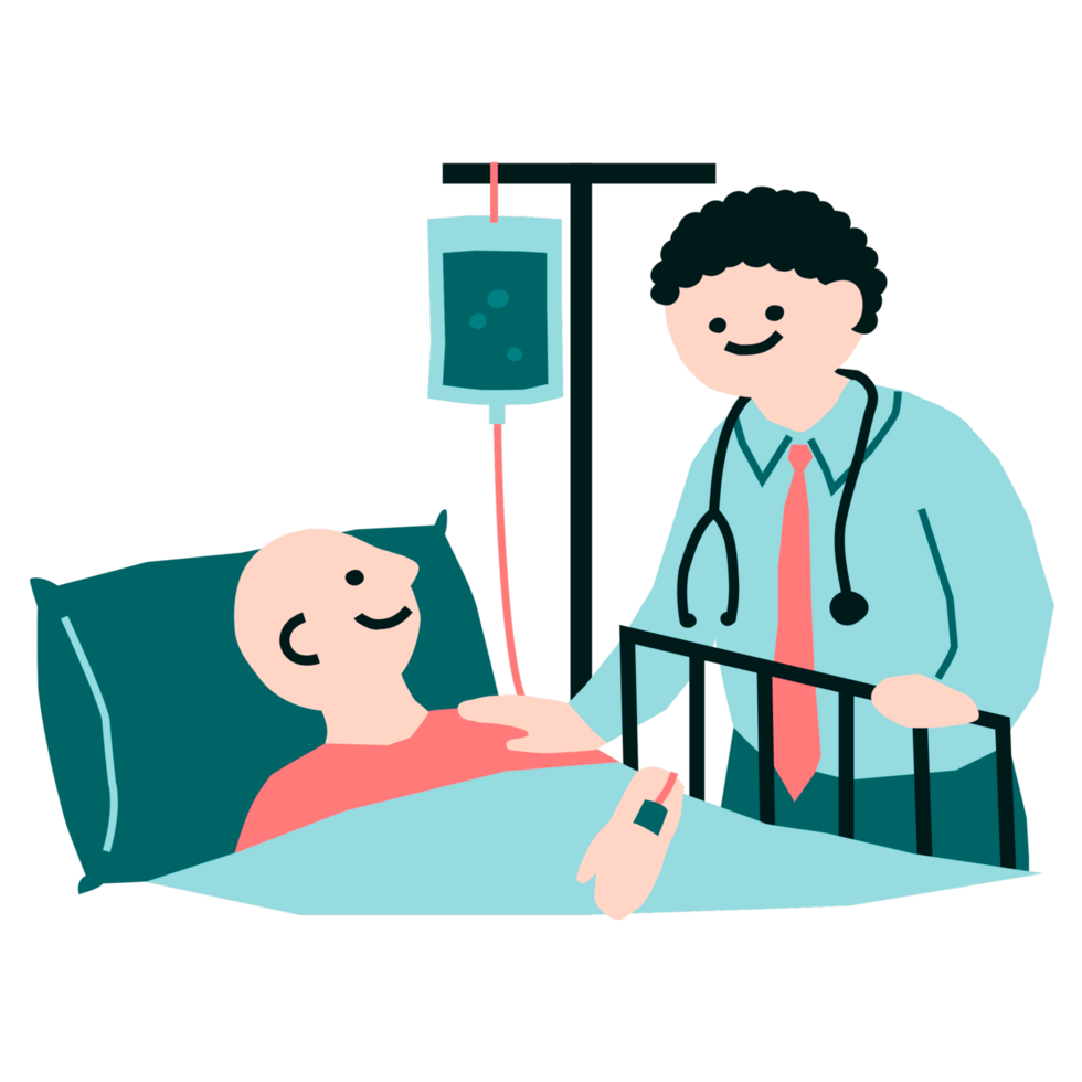 A doctor is giving a patient a drip png