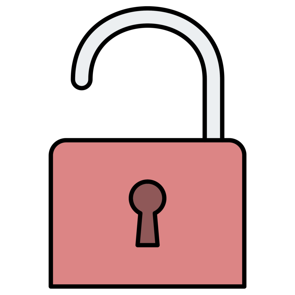 A pink padlock with a keyhole on it png