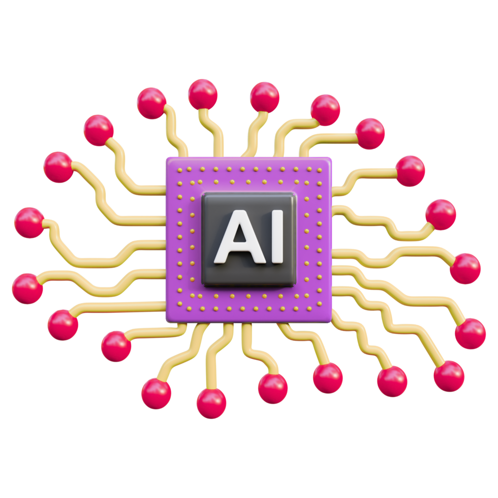 A computer chip with the word ai on it png