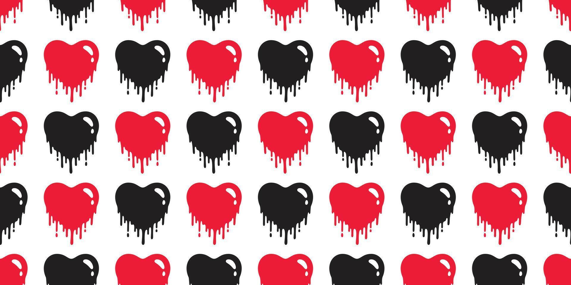 heart seamless pattern valentine color Sagging Flowing splash graffiti gift wrapping paper tile background repeat wallpaper cartoon doodle red illustration design isolated vector