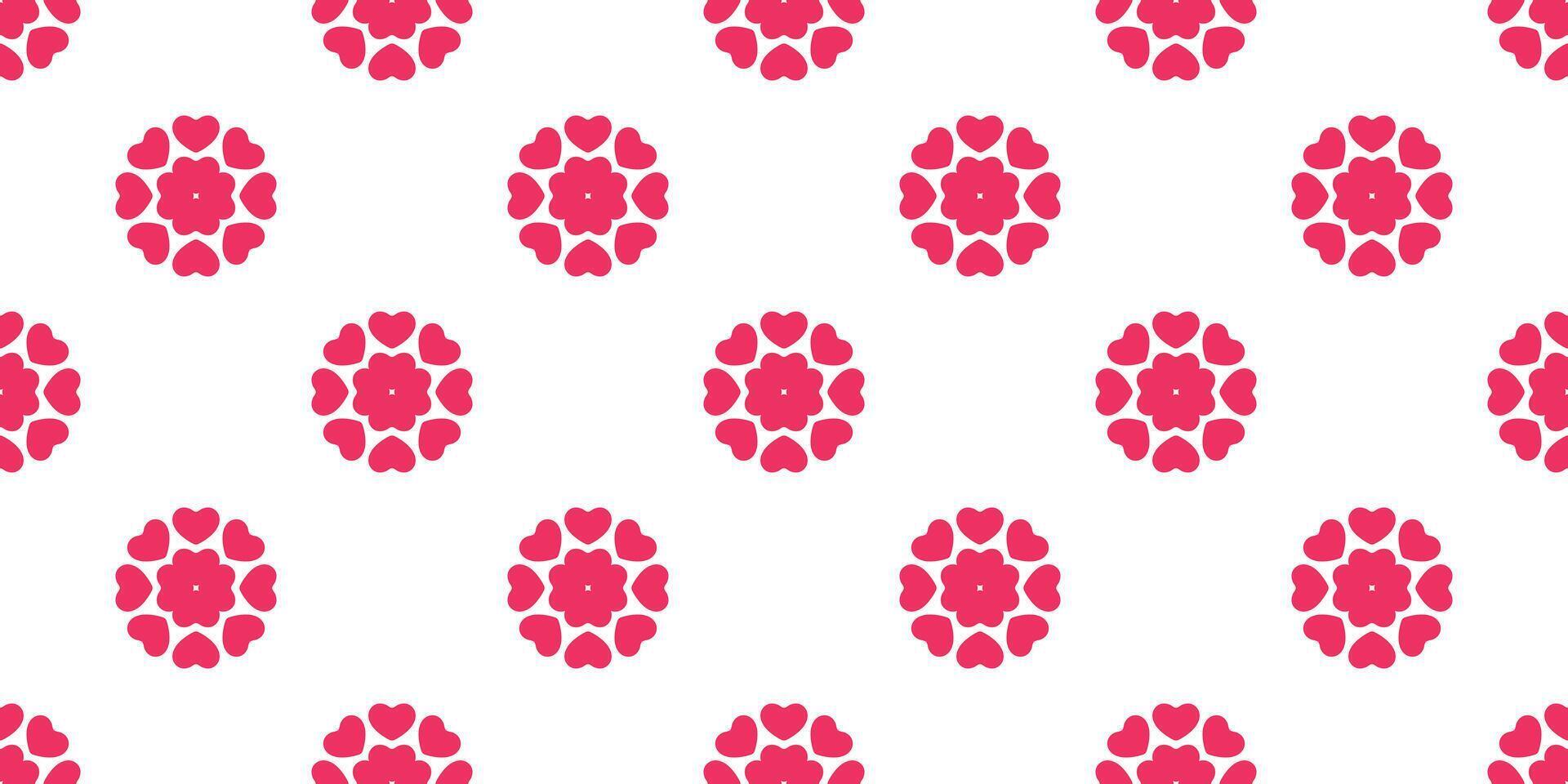 heart valentine seamless pattern flower polka dot cartoon doodle gift wrapping paper retro tile background repeat wallpaper illustration design isolated vector