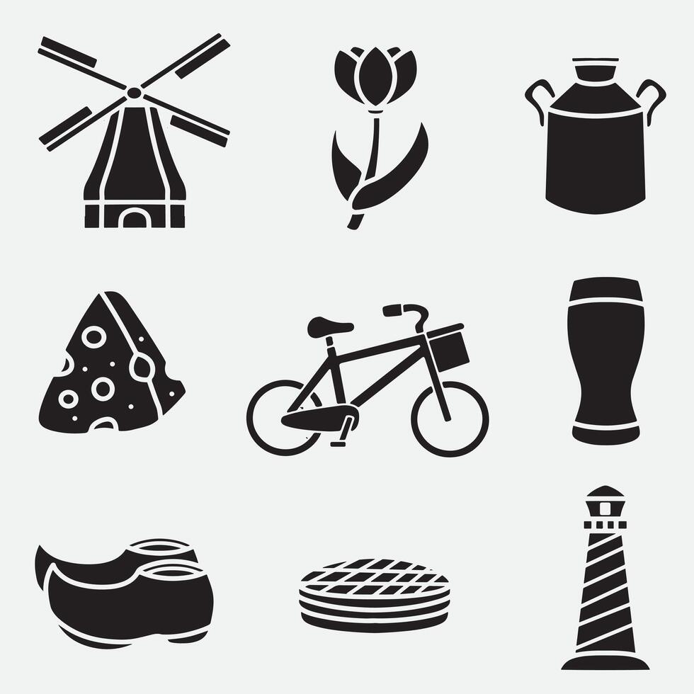 set of holland good for icons, symbol, element design, silhouette design, etc vector