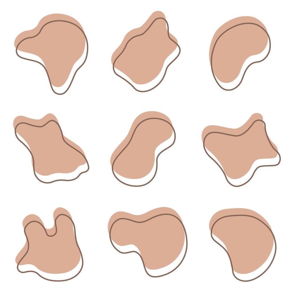 Brown dynamic liquid shapes and lines. Liquid graphic shape design element. vector