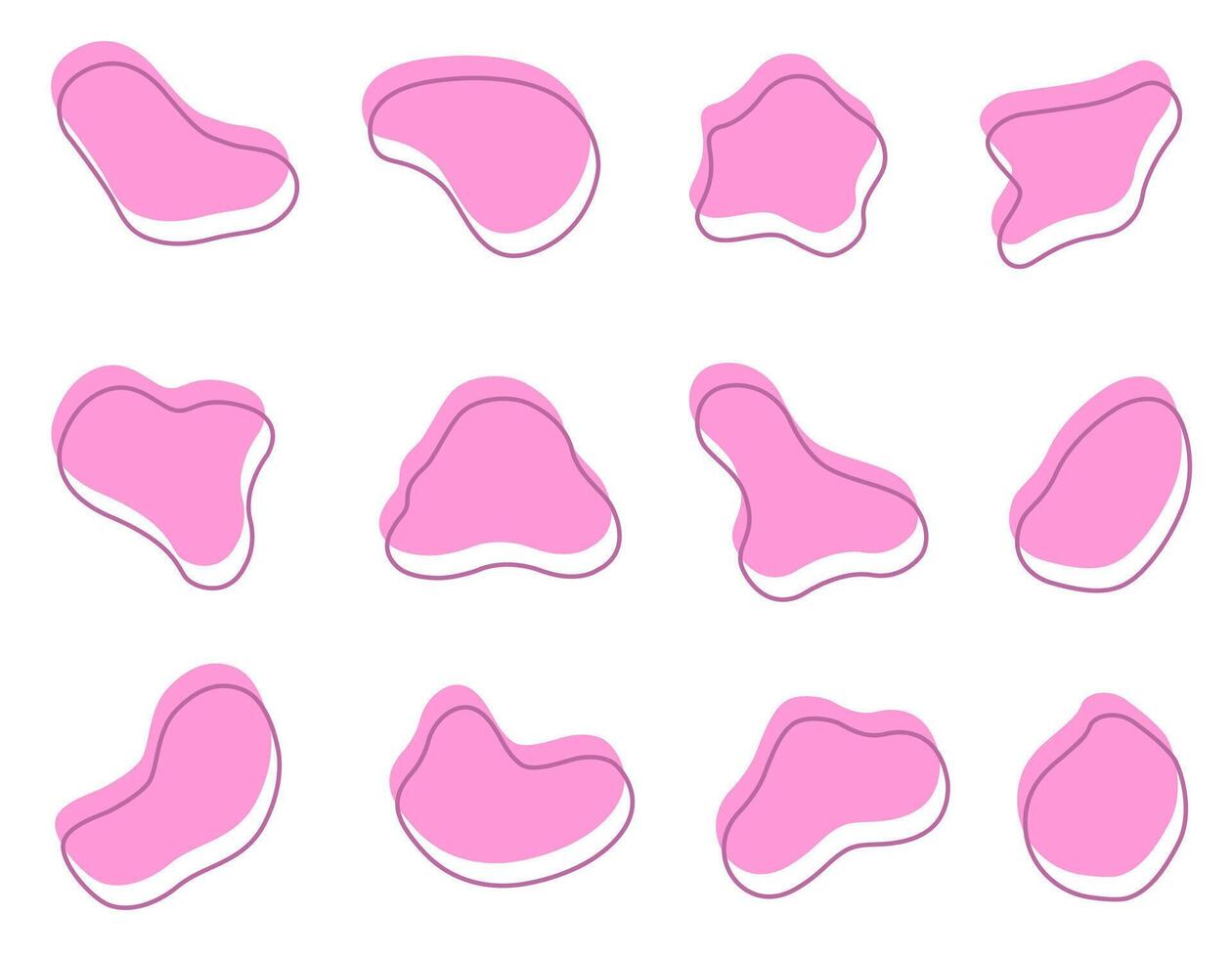 Pink bright dynamic liquid shapes. vector