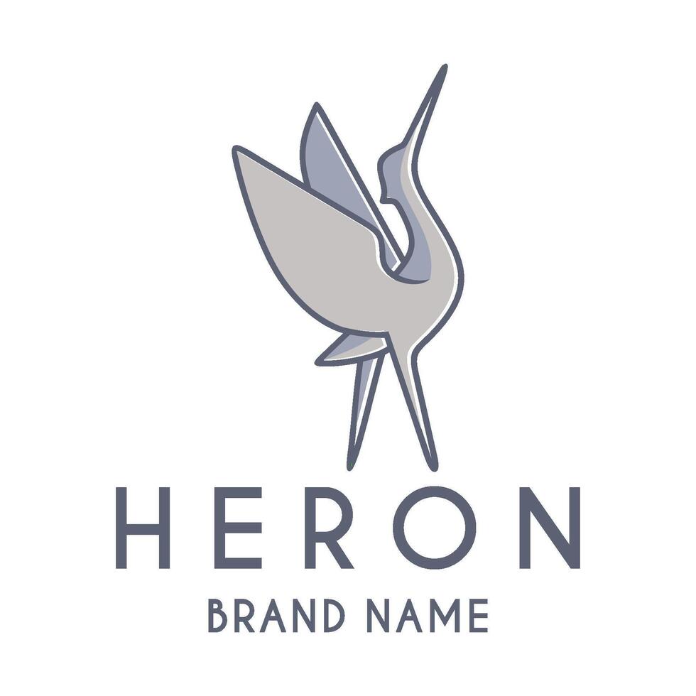 heron logo design. minimalist design for product branding vector