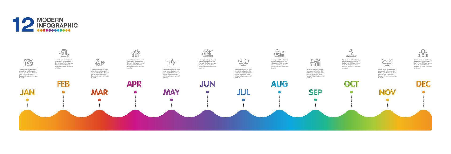 Infographic for presentation 12 months in 4 quarter can used for workflow layout, vector