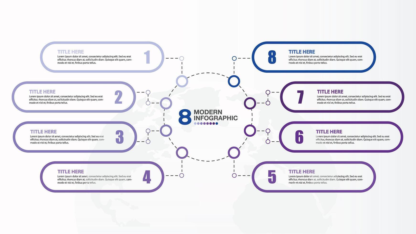 Blue tone circle infographic with 8 steps, process or options. vector