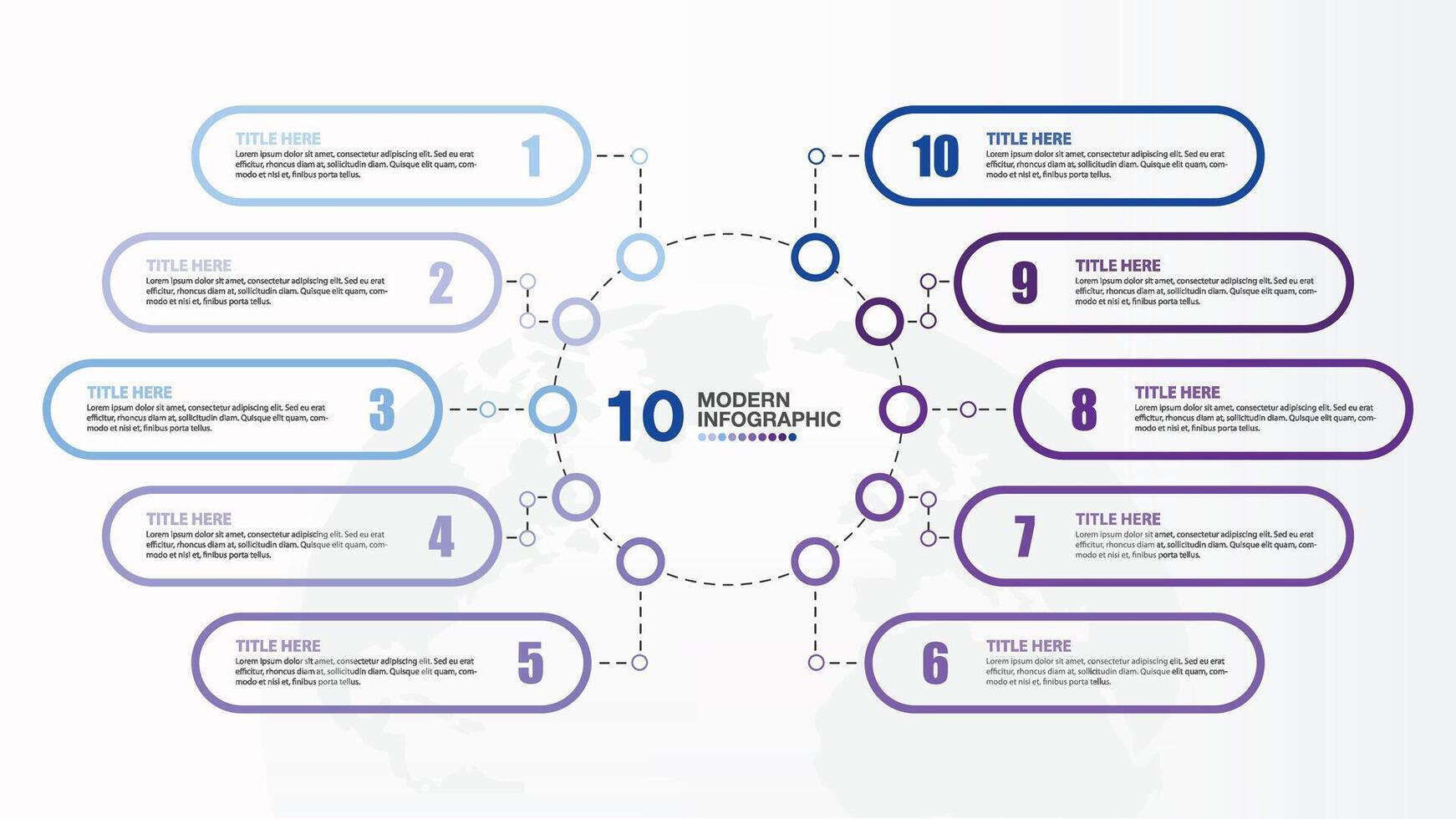 Blue tone circle infographic with 10 steps, process or options. vector