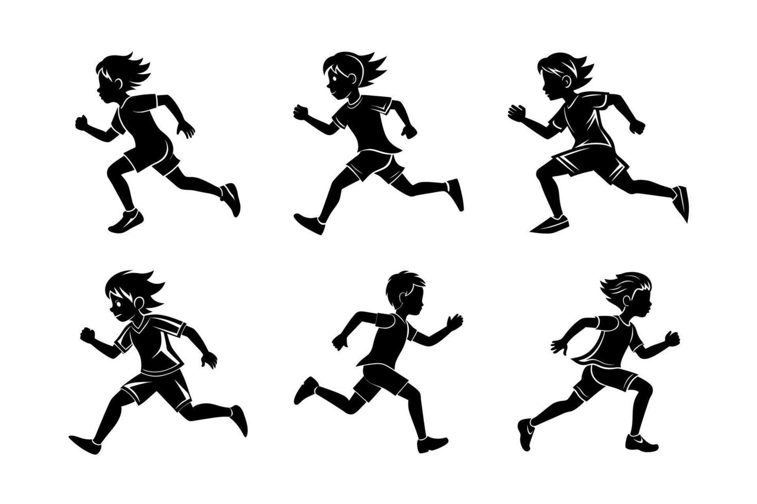 boy running silhouette design vector