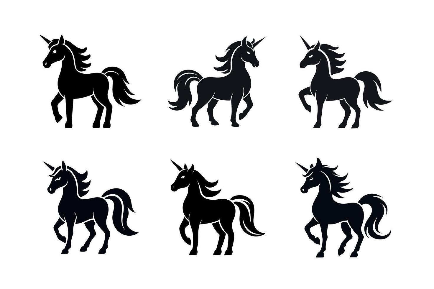 Majestic Unicorns icon design vector