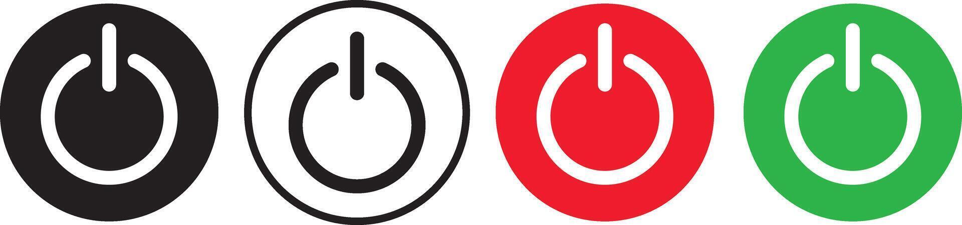 power on off icon set. On off power symbol. Switch on off sign. Power button vector