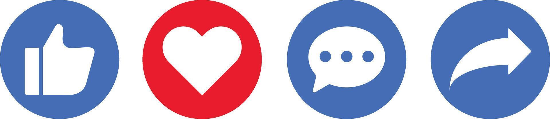 Like, comment, share, icon set. Social media icon set like comment share. Like or thumb up icon set vector