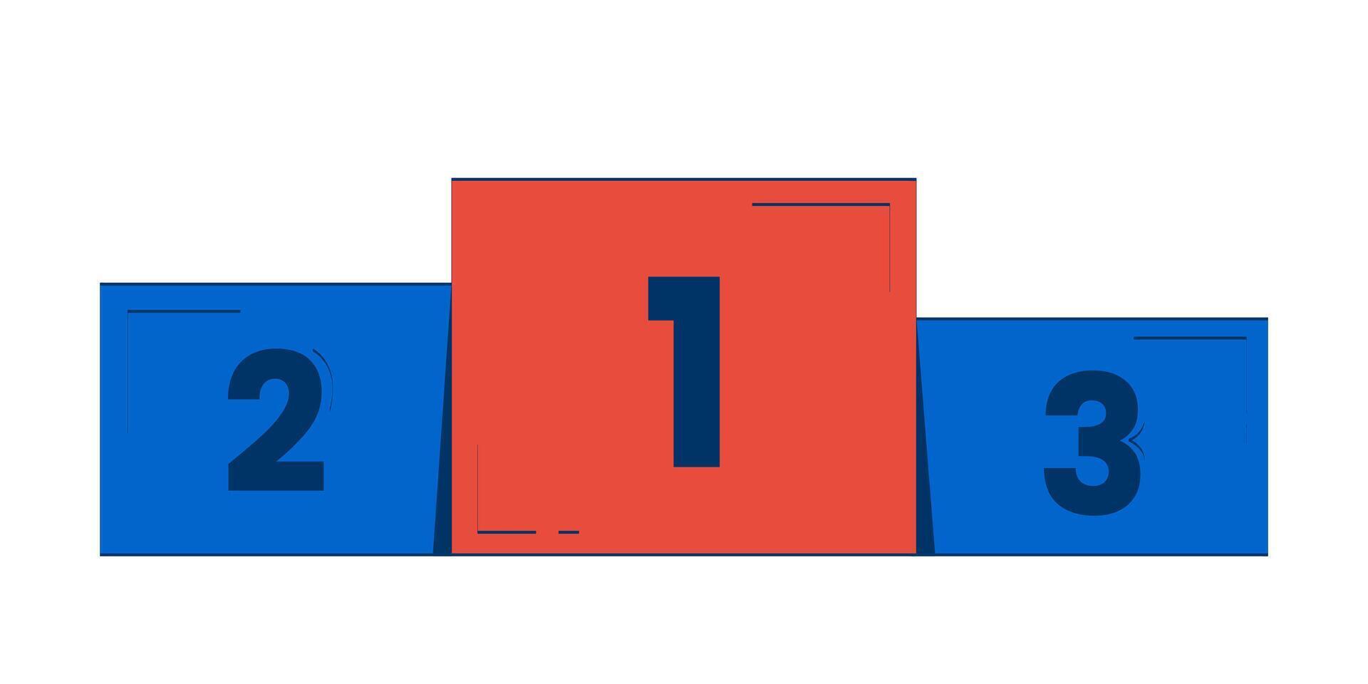 Podium finish for competition winners 2D doodle object. Number of top three results performance stand cartoon element flat clipart isolated on white background. Hand drawn illustration vector