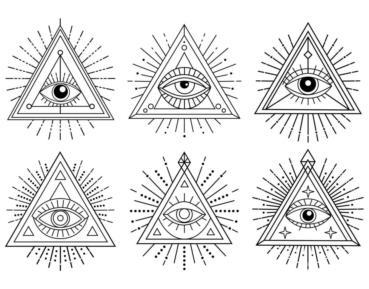 All-Seeing Eye Sacred Symbols vector