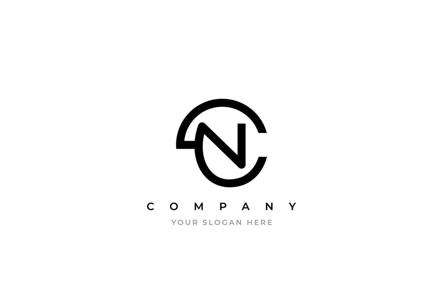 Initial Letter NC or CN Logo Design vector