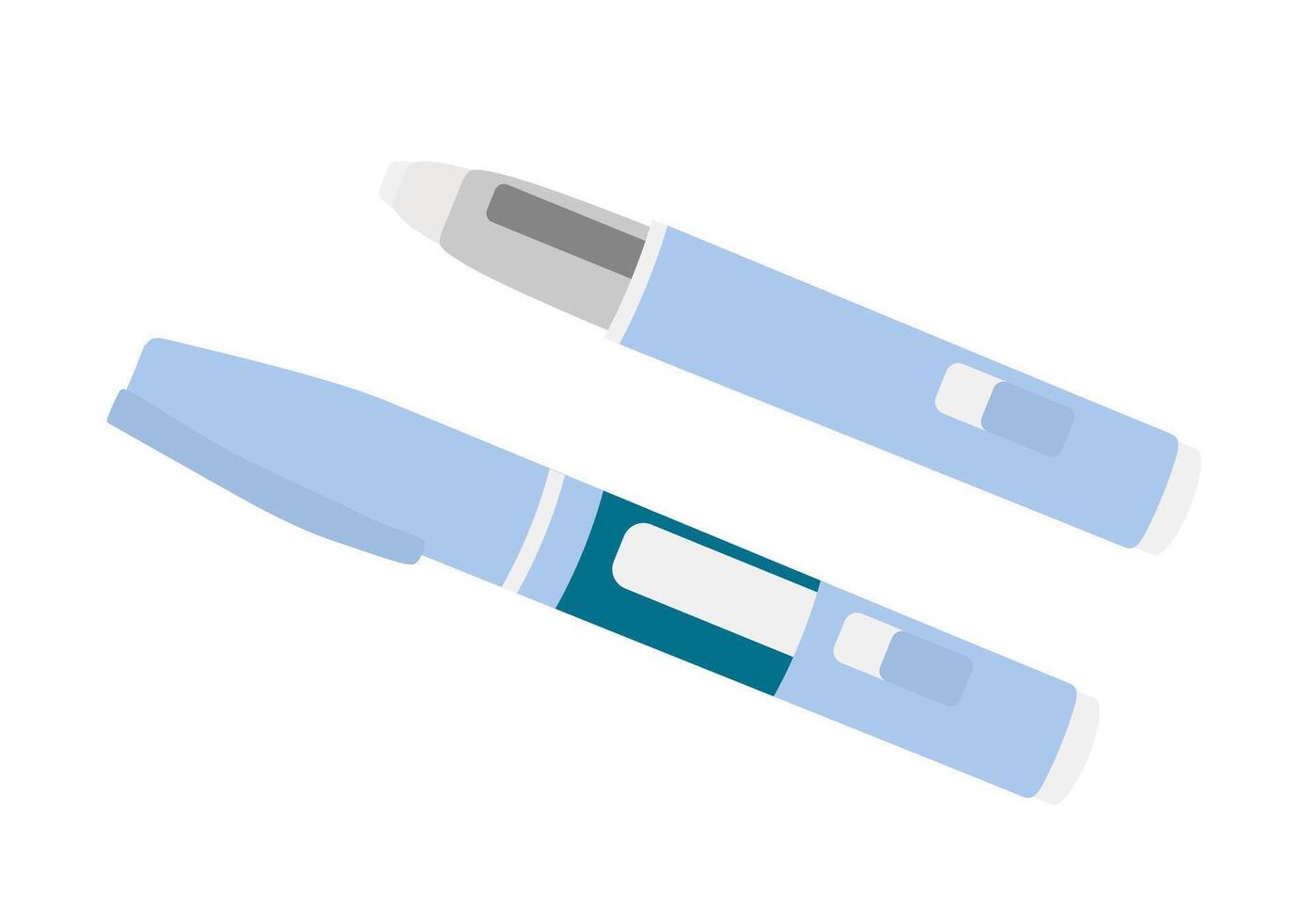Injection applicator for blood sugar control and weight loss and appetite reduction. illustration in flat style vector