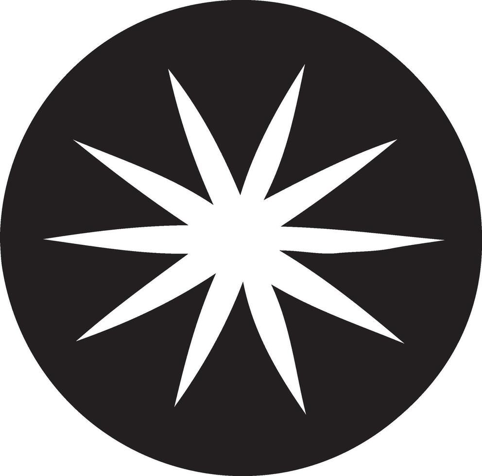 Black and white logo minimalist star design. vector