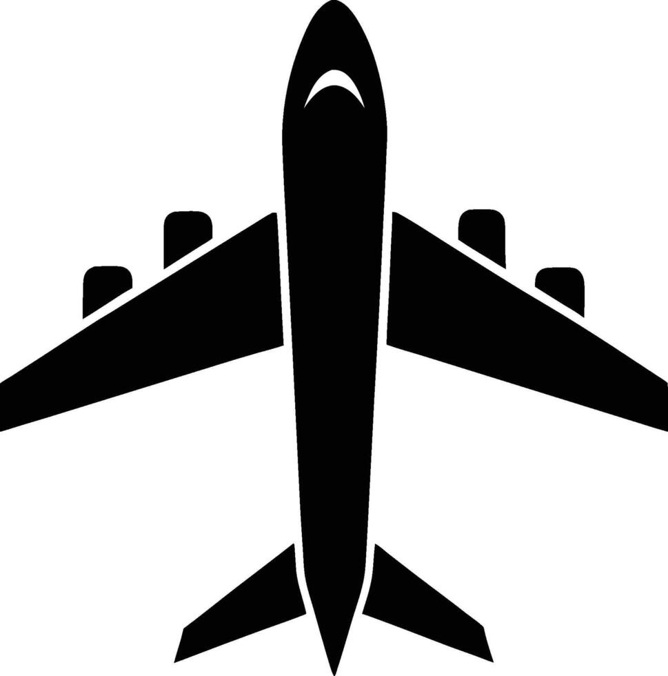 Airplane icon minimalist design black silhouette. vector