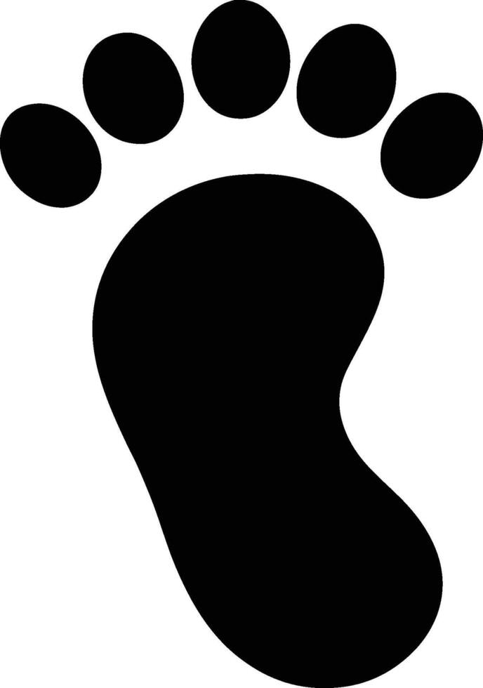 Black paw print minimalist design. vector