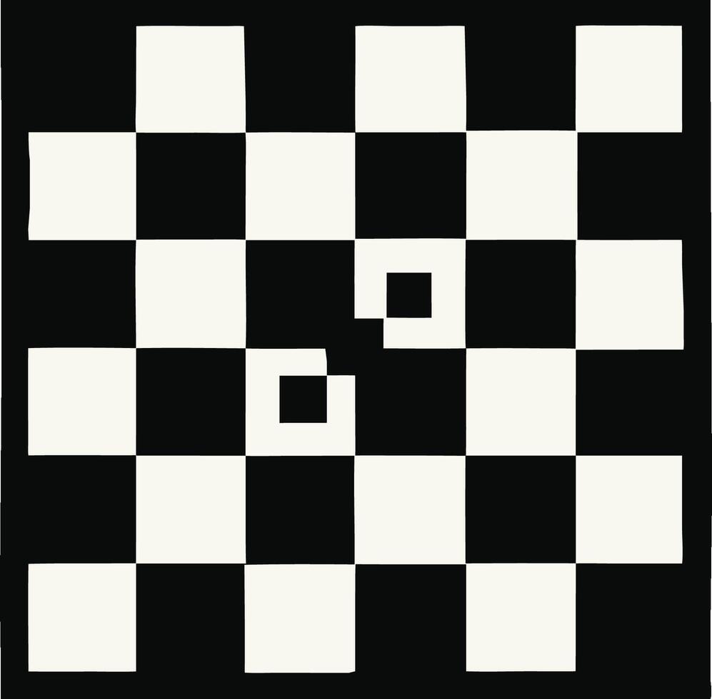 Abstract geometric pattern black and white squares chessboard like design. vector