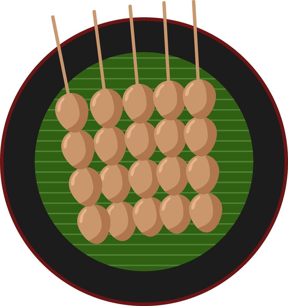 Quail Egg Satay Illustration vector