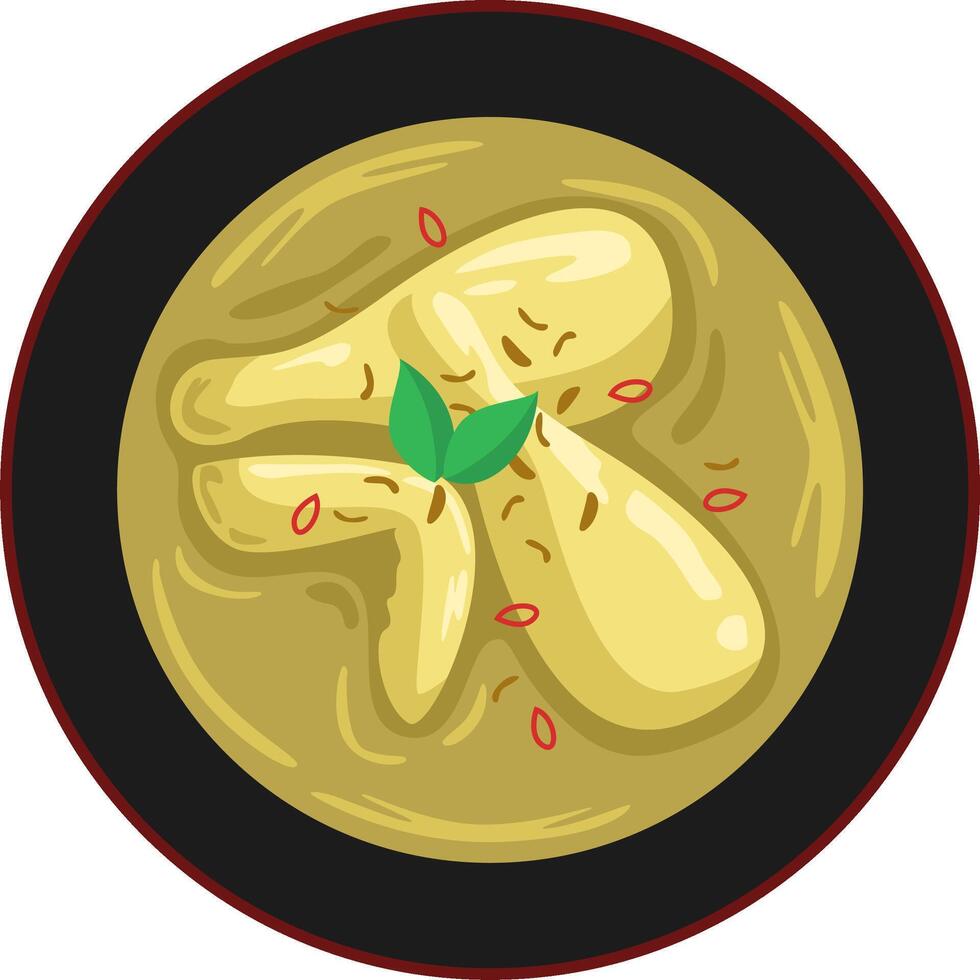Indonesian food chicken opor vector