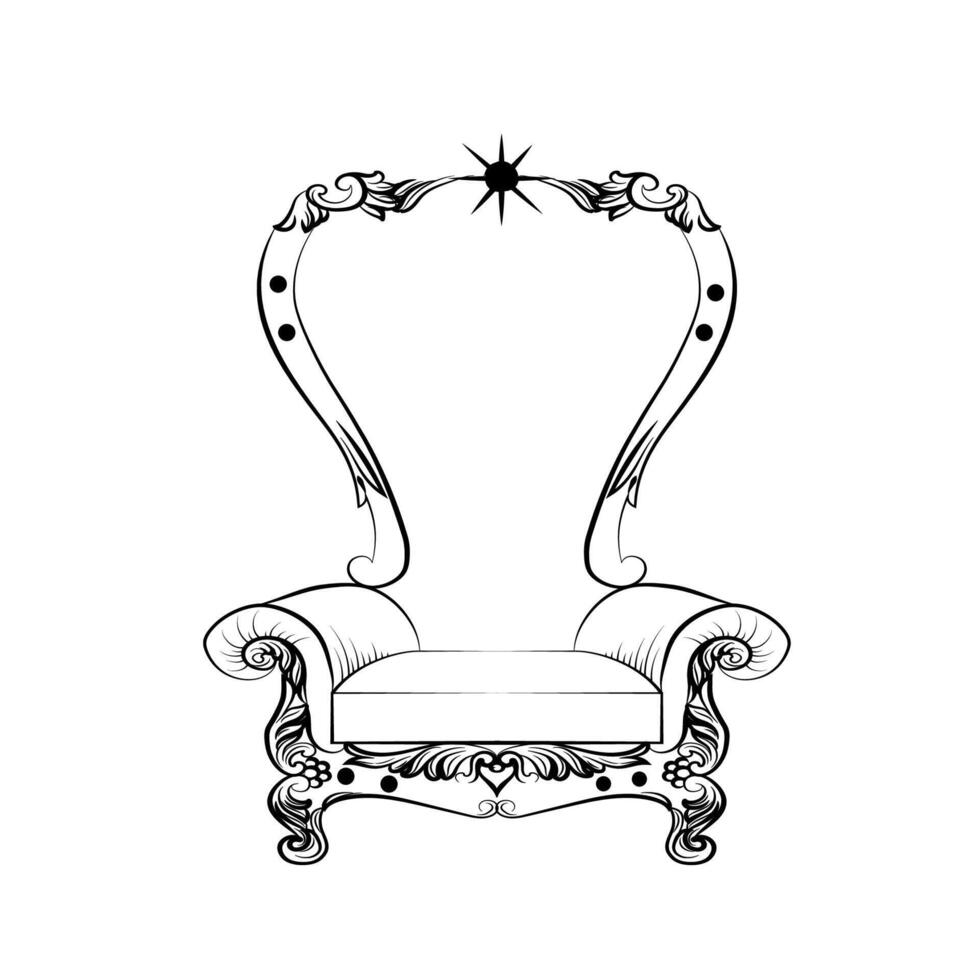 new classic chair lineart vector