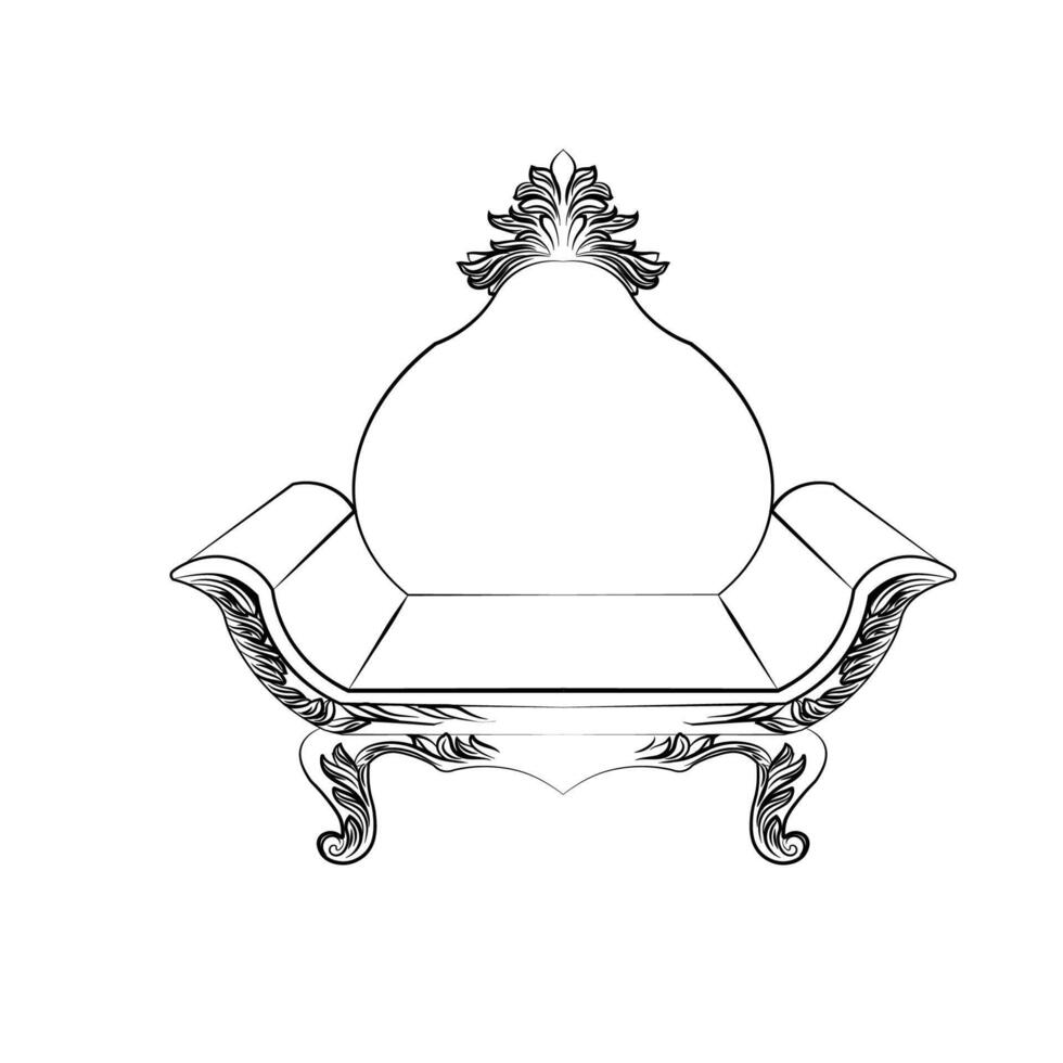 classic sofa art vector