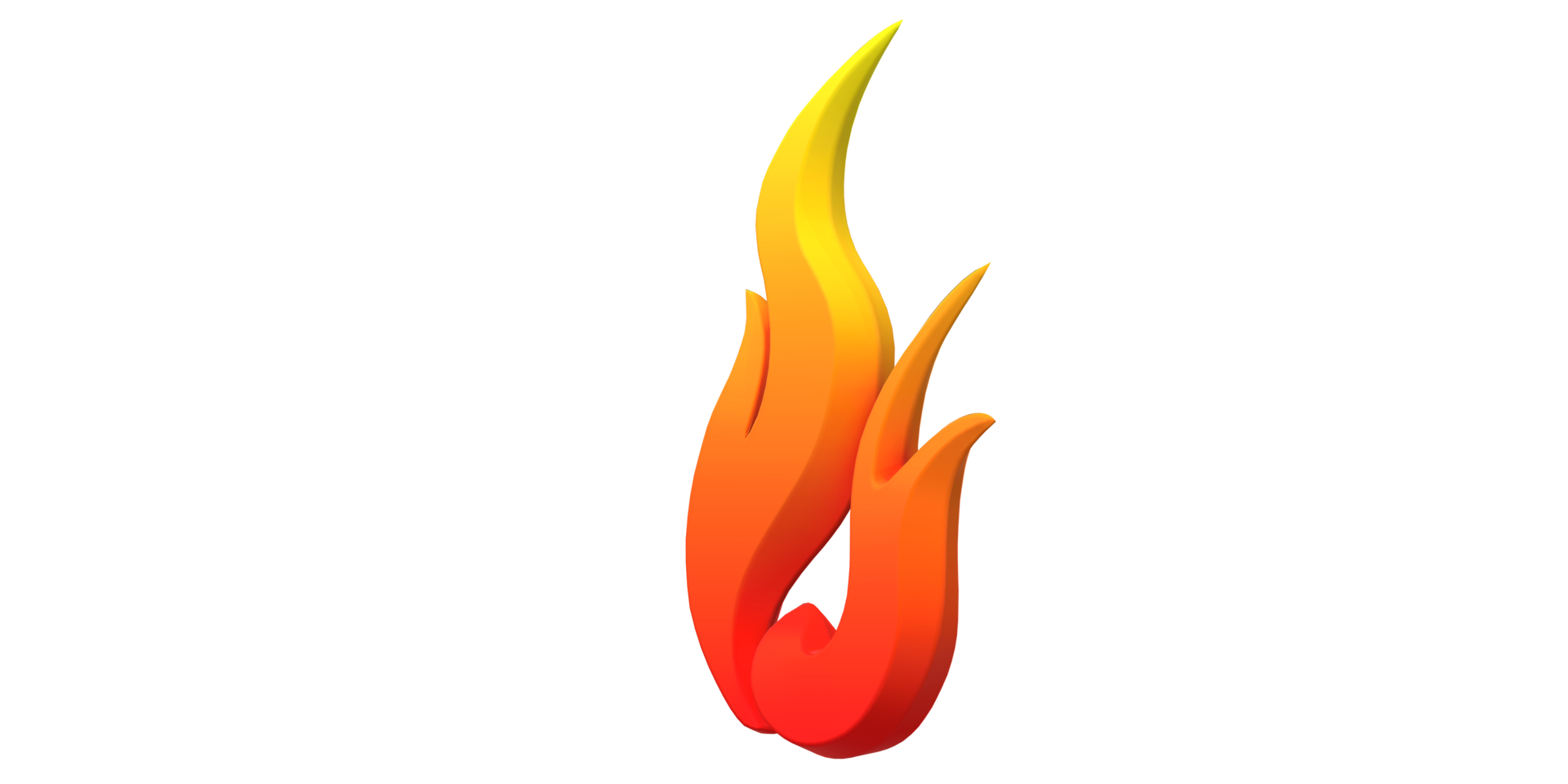 Orange Fire Flame Symbol isolated on a Transparent Background png