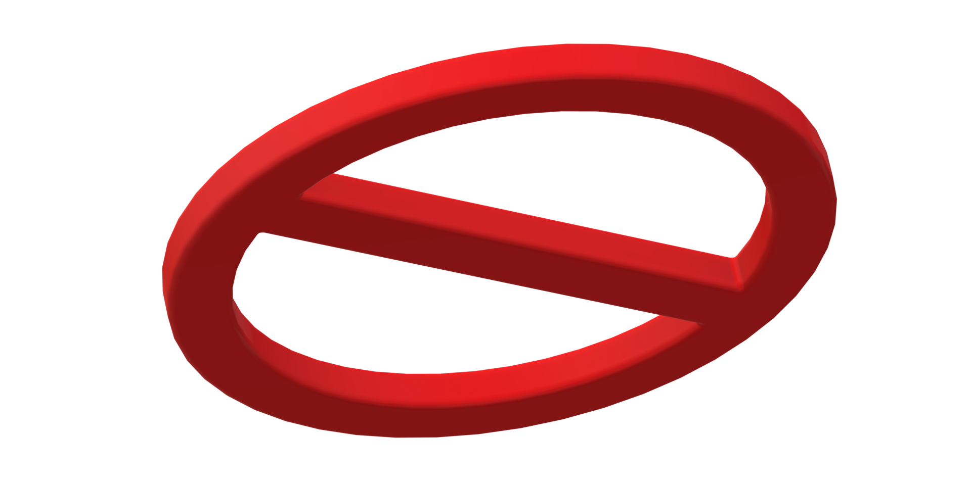 3D Prohibited No Sign isolated on a Transparent Background png