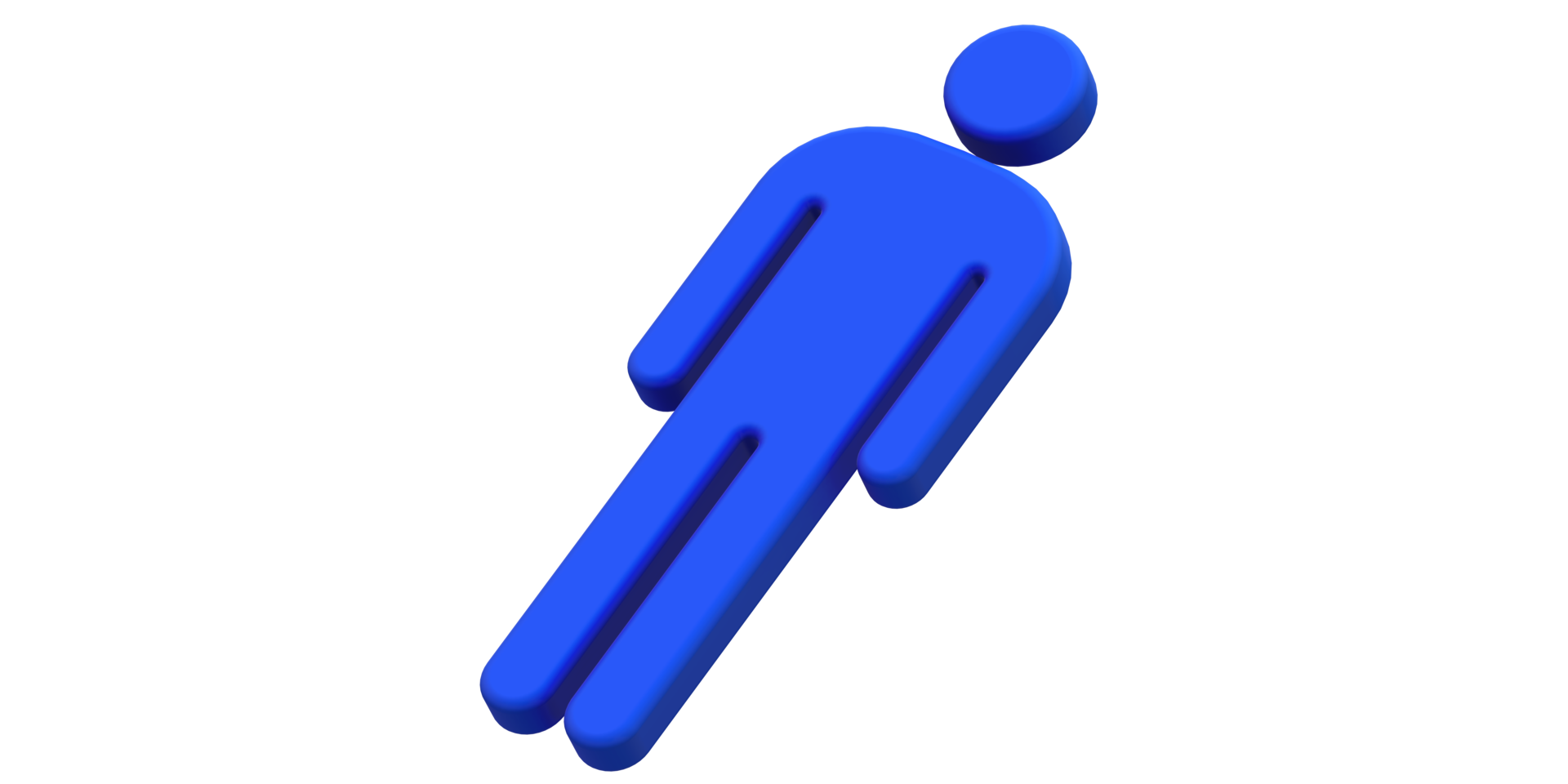3D Male Avatar Icon Digital Man Silhouette png