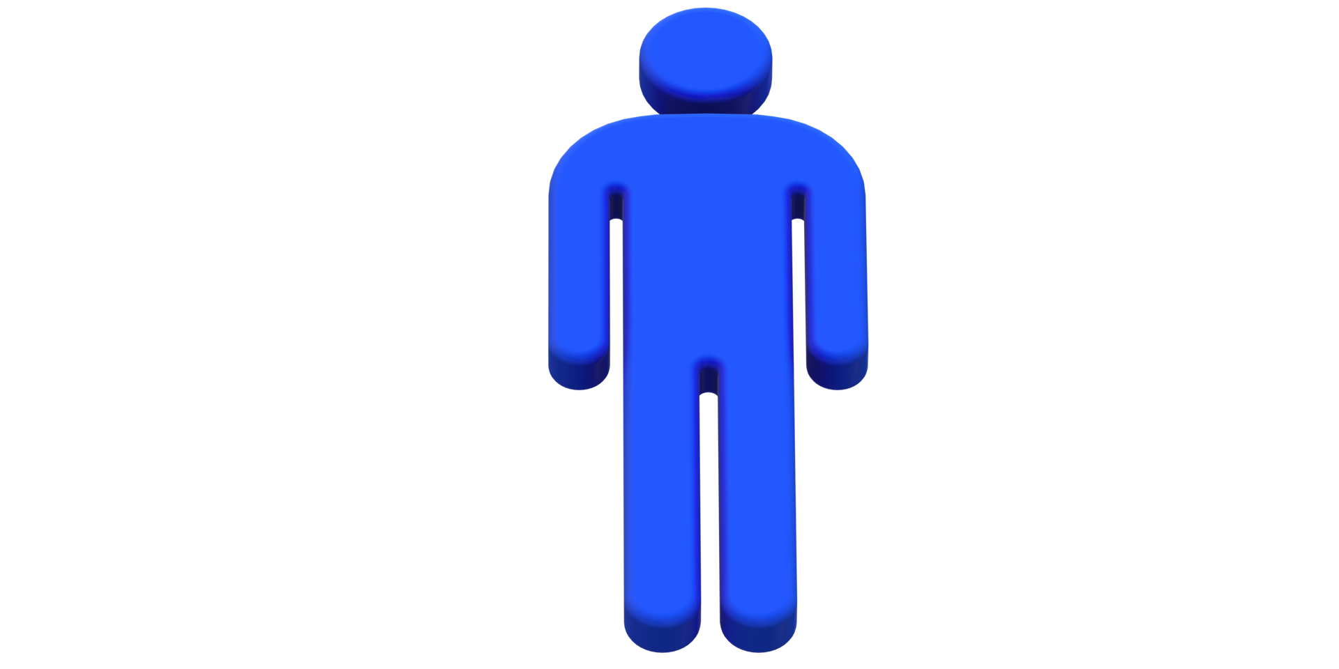 3D Male Icon Design Realistic Man Silhouette 3D Model png