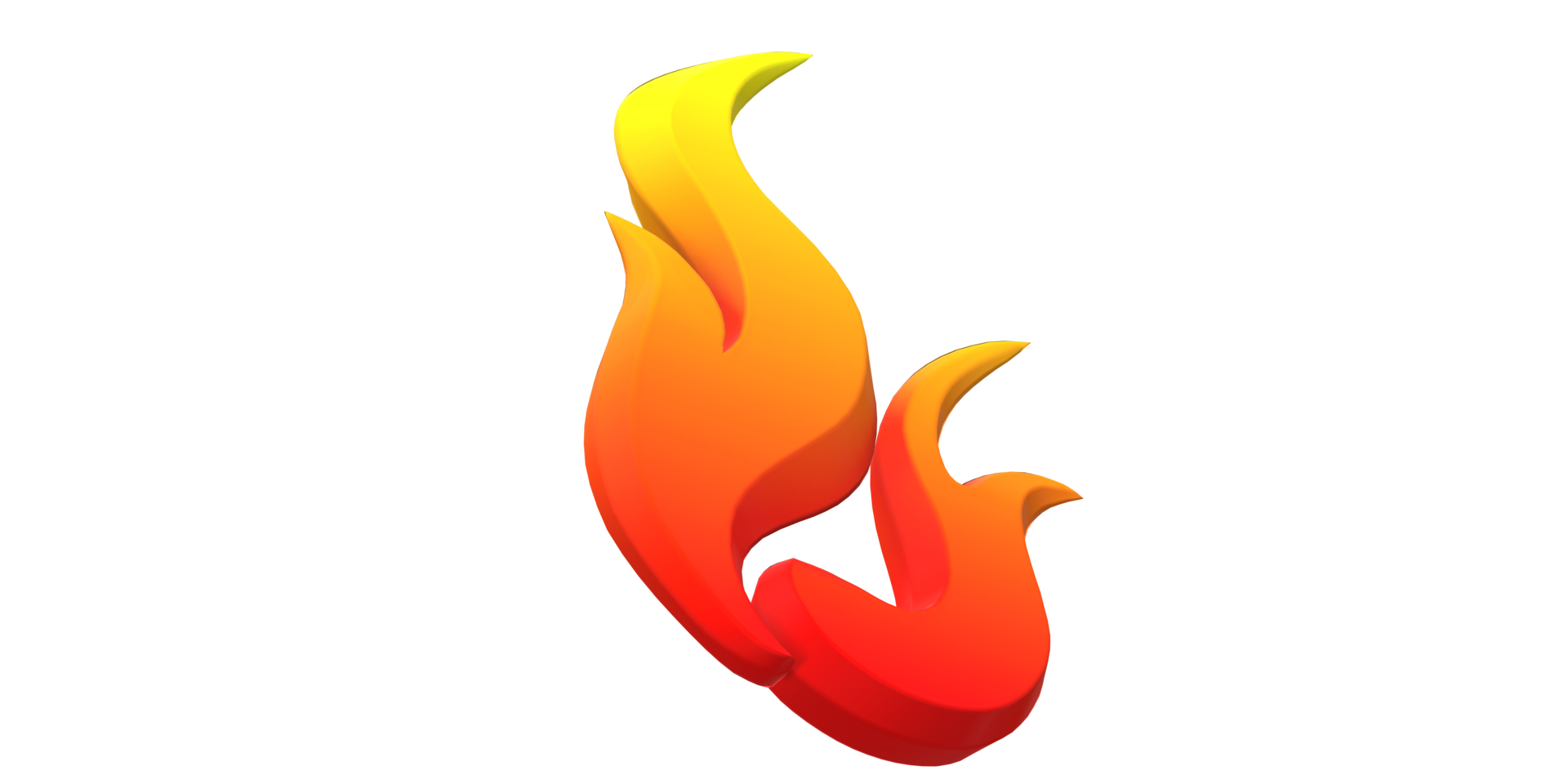 3D Fire Flame Symbol isolated on a Transparent Background png