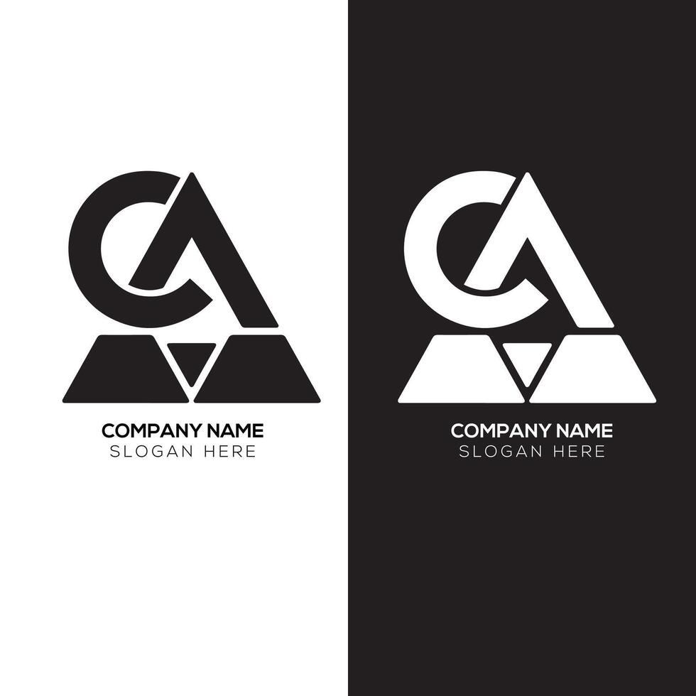 CA Alphabet letters Initials Monogram logo AC, C and A vector